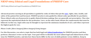 NRNP 6665 Ethical and Legal Foundations of PMHNP Care