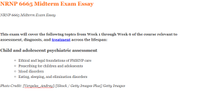 NRNP 6665 Midterm Exam Essay