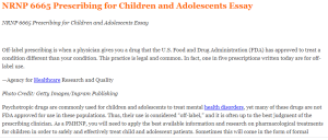 NRNP 6665 Prescribing for Children and Adolescents Essay