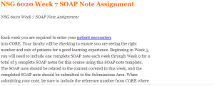 NSG 6020 Week 7 SOAP Note Assignment
