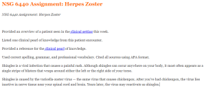 NSG 6440 Assignment Herpes Zoster