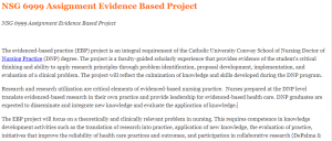 NSG 6999 Assignment Evidence Based Project