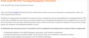 NUR 2058 DQ Why Nursing Standards of Practice