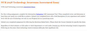 NUR 2058 Technology Awareness Assessment Essay