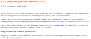 PHE 3050 Assignment Immunizations