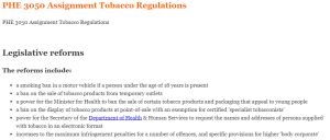PHE 3050 Assignment Tobacco Regulations