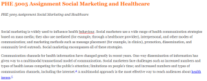PHE 5005 Assignment Social Marketing and Healthcare