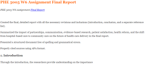 PHE 5005 W6 Assignment Final Report