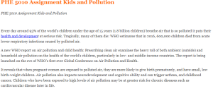 PHE 5010 Assignment Kids and Pollution