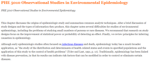 PHE 5010 Observational Studies in Environmental Epidemiology
