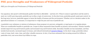 PHE 5010 Strengths and Weaknesses of Widespread Pesticide