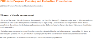PHE 6202 Program Planning and Evaluation Presentation