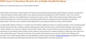PHE 6220 A Literature Review for A Public Health Problem