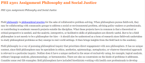 PHI 2301 Assignment Philosophy and Social Justice