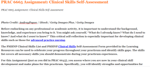 PRAC 6665 Assignment Clinical Skills Self-Assessment