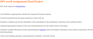 PSY 2008 Assignment Final Project