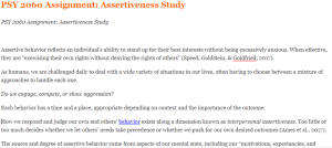 PSY 2060 Assignment: Assertiveness Study
