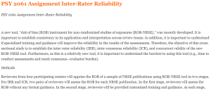 PSY 2061 Assignment Inter-Rater Reliability