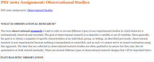 PSY 2061 Assignment: Observational Studies