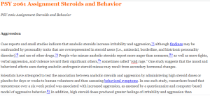 PSY 2061 Assignment Steroids and Behavior