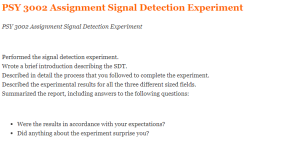 PSY 3002 Assignment Signal Detection Experiment