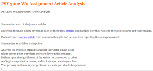 PSY 3002 Assignment The Stroop Effect Experiment