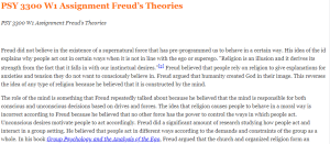 PSY 3300 W1 Assignment Freud’s Theories