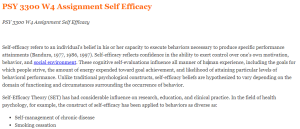 PSY 3300 W4 Assignment Self Efficacy