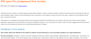 PSY 3500 W2 Assignment Test Anxiety