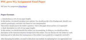 PSY 4001 W5 Assignment Final Paper