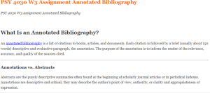 PSY 4030 W3 Assignment Annotated Bibliography