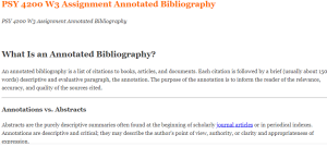 PSY 4200 W3 Assignment Annotated Bibliography