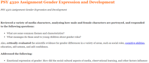 PSY 4320 Assignment Gender Expression and Development