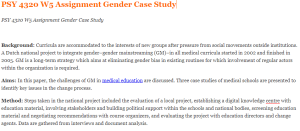 PSY 4320 W5 Assignment Gender Case Study