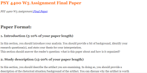 PSY 4400 W5 Assignment Final Paper