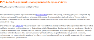 PSY 4480 Assignment Development of Religious Views