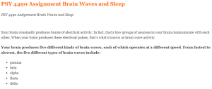 PSY 4490 Assignment Brain Waves and Sleep