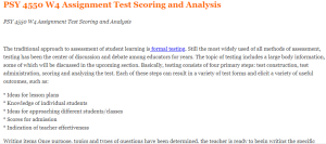 PSY 4550 W4 Assignment Test Scoring and Analysis