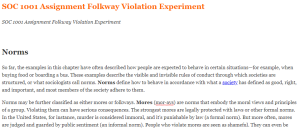 SOC 1001 Assignment Folkway Violation Experiment