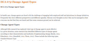 HCA 675 Change Agent Types