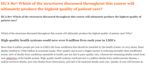 HCA 807 Which of the structures discussed throughout this course will ultimately produce the highest quality of patient care