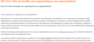 HCA 807 Why do health care organizations use segmentation