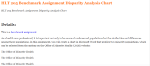 HLT 205 Benchmark Assignment Disparity Analysis Chart