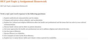 HLT 306 Topic 3 Assignment Homework