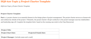 HQS 620 Topic 3 Project Charter Template