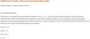 HQS 620 Topic 5 Discussion Question One