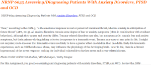  NRNP 6635 Assessing Diagnosing Patients With Anxiety Disorders, PTSD and OCD