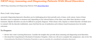 NRNP 6635 Assessing and Diagnosing Patients With Mood Disorders