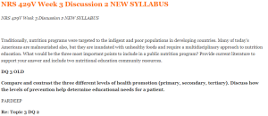 NRS 429V Week 3 Discussion 2 NEW SYLLABUS