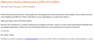 NRS 429V Week 4 Discussion 2 NEW SYLLABUS